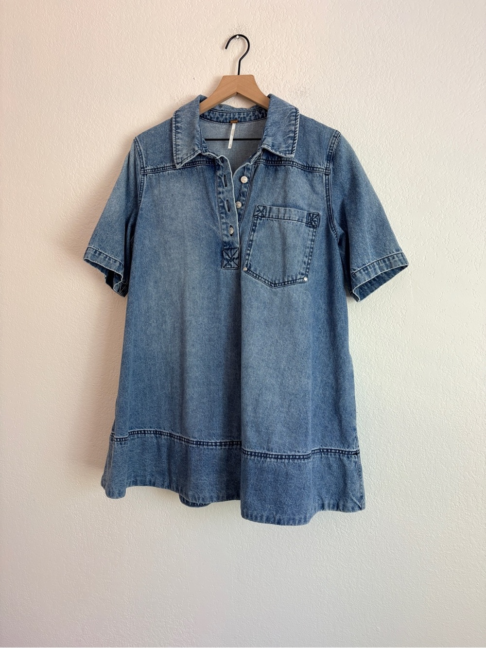 Free People Remino Denim Mini Dress - Picture 11 of 12